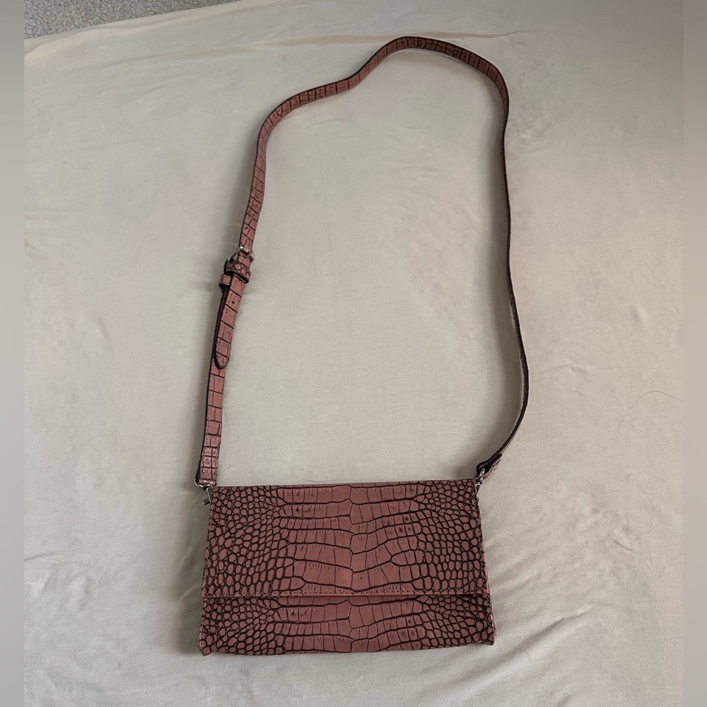 Freebird by Steven Croc-Embossed Crossbody in Pink